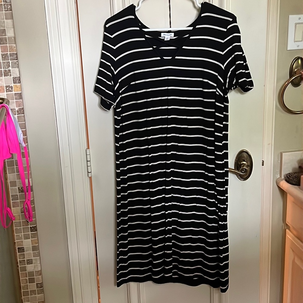 Westport Striped T-Shirt Dress Black and White